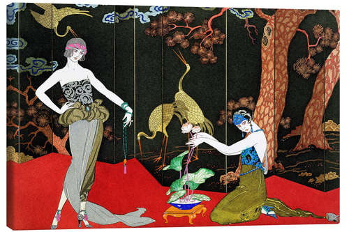 Leinwandbild Fashion für Lacquer, gestochen von Henri Reidel, 1920