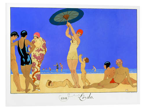 Stampa su PVC At the Lido, engraved by Henri Reidel, 1920