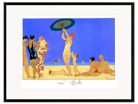 Gerahmter Kunstdruck Am Lido, gestochen von Henri Reidel, 1920