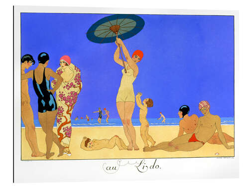 Stampa su plexi-alluminio At the Lido, engraved by Henri Reidel, 1920