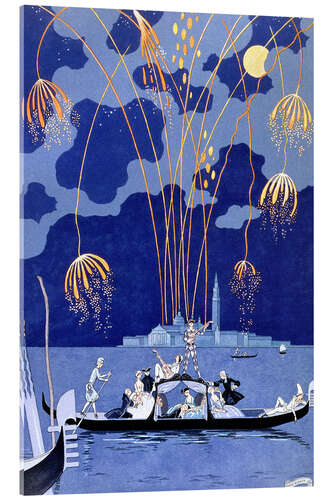 Tableau en verre acrylique Feux d'artifice à Venise, Illustration pour Fêtes Galantes