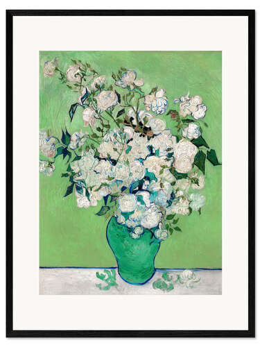 Impression artistique encadrée Vase avec roses