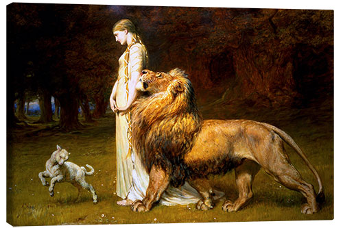 Canvas print Una and the Lion, from Spenser's Faerie Queene