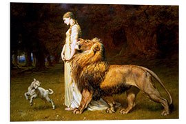 Foam board print Una and the Lion, from Spenser's Faerie Queene