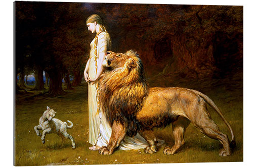 Gallery print Una and the Lion, from Spenser's Faerie Queene