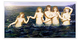 Wandbild  Die Meerjungfrauen - Evelyn De Morgan