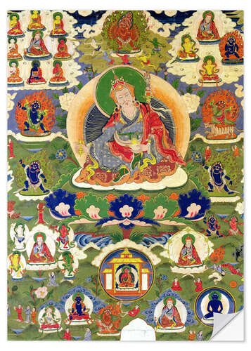 Selvklebende plakat Thangka av Padmasambhava