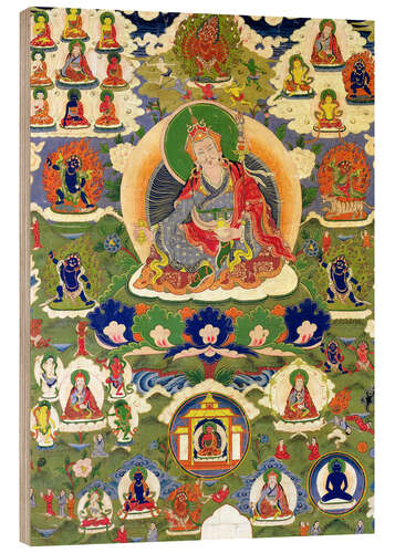 Quadro de madeira Thangka de Padmasambhava