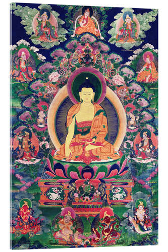 Acrylic print Buddha Shakyamuni with eleven figures