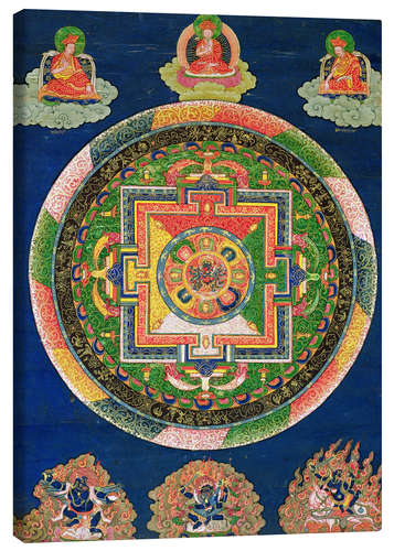 Canvastavla Thangka av Chakrasamvaras mandala