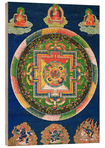 Wood print Thangka of the mandala of Chakrasamvara