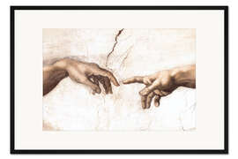 Gerahmter Kunstdruck Die Erschaffung Adams (Detail)