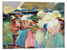 Tableau en aluminium Femmes de pêcheurs sur la plage