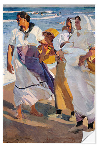 Selvklæbende plakat Fisherwomen from Valencia