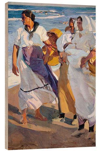 Tableau en bois Femmes de pêcheurs valenciens, 1915