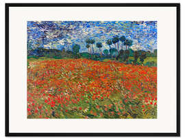 Gerahmter Kunstdruck Mohnfeld, Auvers-sur-Oise