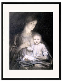 Gerahmter Kunstdruck Mutter und Kind, c.1920