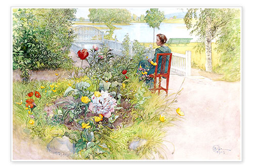 Plakat Sommar i Sundborn / Flicka i trädgård