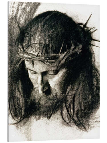 Aluminium print Head of Christ