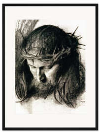Gerahmter Kunstdruck Kopf von Jesus