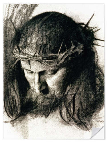 Selvklebende plakat Head of Christ