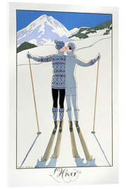 Akrylbilde  Elskere i snøen - Georges Barbier