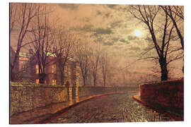 Aluminium print Moonlit Street Scene