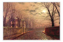Wandbild  Straße im Mondlicht - John Atkinson Grimshaw