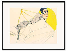 Gerahmter Kunstdruck Liegender Mann