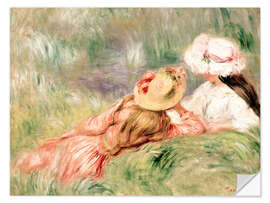 Vinilo para la pared Young Girls on the River Bank