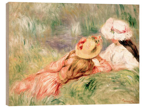 Obraz na drewnie Young Girls on the River Bank
