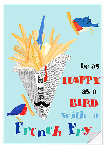 Wandsticker Bird with a french fry