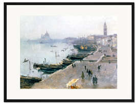 Gerahmter Kunstdruck Venedig bei grauem Himmel