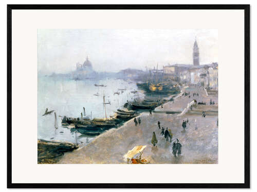 Impression artistique encadrée Venise sous le ciel gris