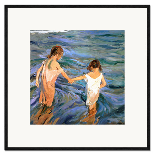 Innrammet kunsttrykk Girls in the sea