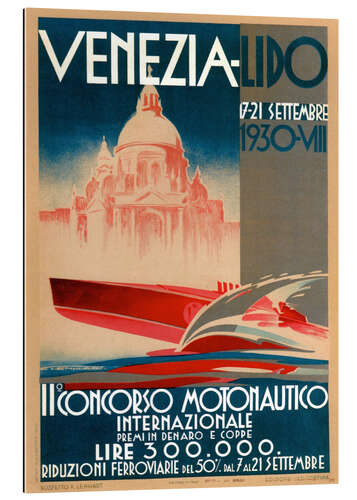 Quadro em plexi-alumínio Venezia Lido, 1930