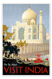 Poster  The Taj Mahal, Visit India - Vintage Travel Collection