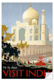 Sticker mural The Taj Mahal, Visit India