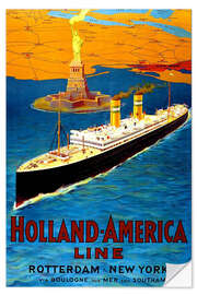 Muursticker Holland America Line - Rotterdam to New York