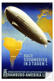 Selvklebende plakat Hamburg Amerika Linie - Graf Zeppelin