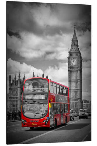 Tableau en aluminium LONDRES Bus rouge et Big Ben