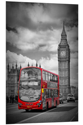 Hartschaumbild LONDON Red Bus and Big Ben