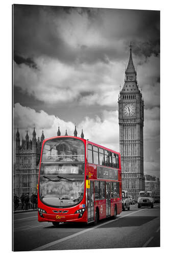 Quadro em plexi-alumínio LONDON Red Bus and Big Ben