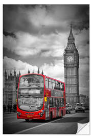 Sticker mural LONDRES Bus rouge et Big Ben