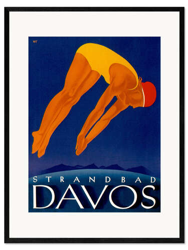 Ingelijste kunstdruk Beach Davos