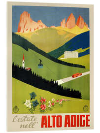 Akrylbillede  Alto Adige vintage avis, Sydtyrol, Italien - Vintage Travel Collection