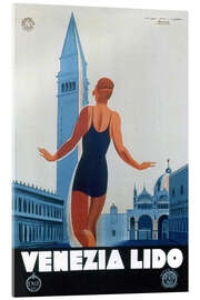 Stampa su vetro acrilico  Venezia Lido, Italia - Vintage Travel Collection