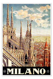 Wall print  Italy - Milan - Vintage Travel Collection