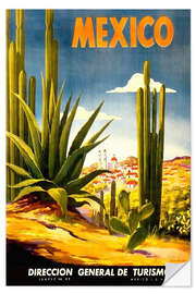 Wandsticker Mexiko-Kaktus - Vintage Travel Collection