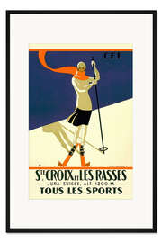 Gerahmter Kunstdruck Skifahren in Sainte-Croix